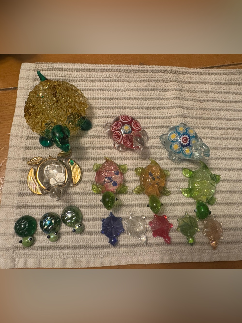 Bundle of Glass Turtle Figurines - Multicolor